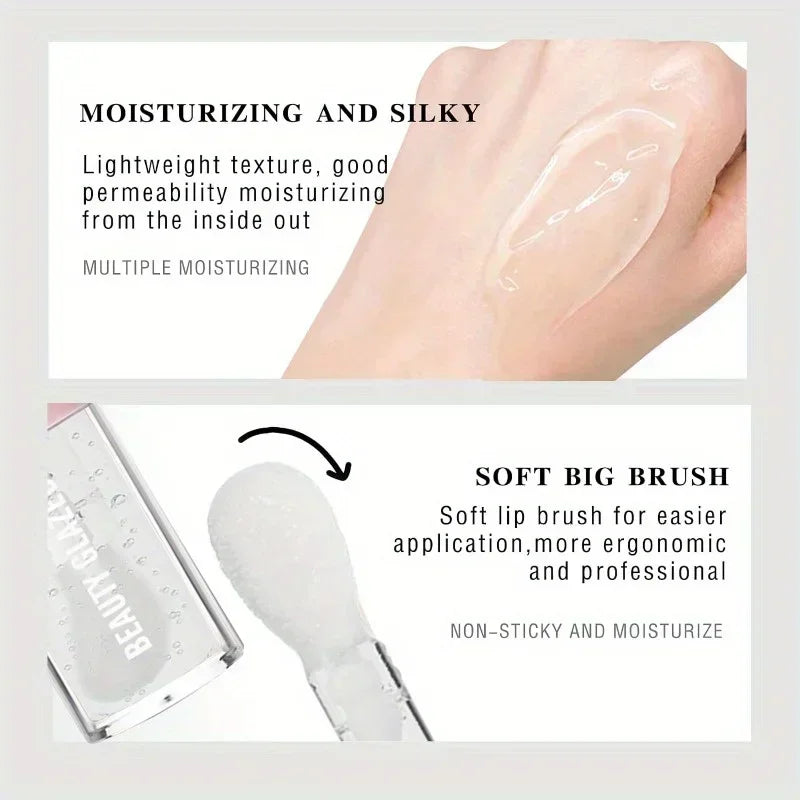 BEAUTY GLAZED Black Transparent Lip Gloss,Nourishing, Anti-aging, Brightening Lips, Lip Care Oil 