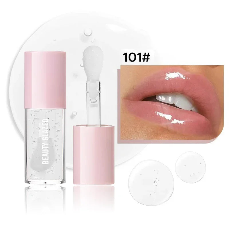 BEAUTY GLAZED Black Transparent Lip Gloss,Nourishing, Anti-aging, Brightening Lips, Lip Care Oil 