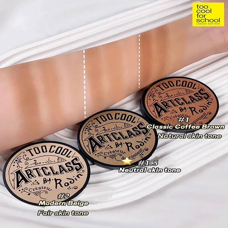 K-Beauty Matte Powder Contour Palette,with Brush, Light, Smooth, Velety Texture ,With mirror, Slimming Facial, Natural Gradation