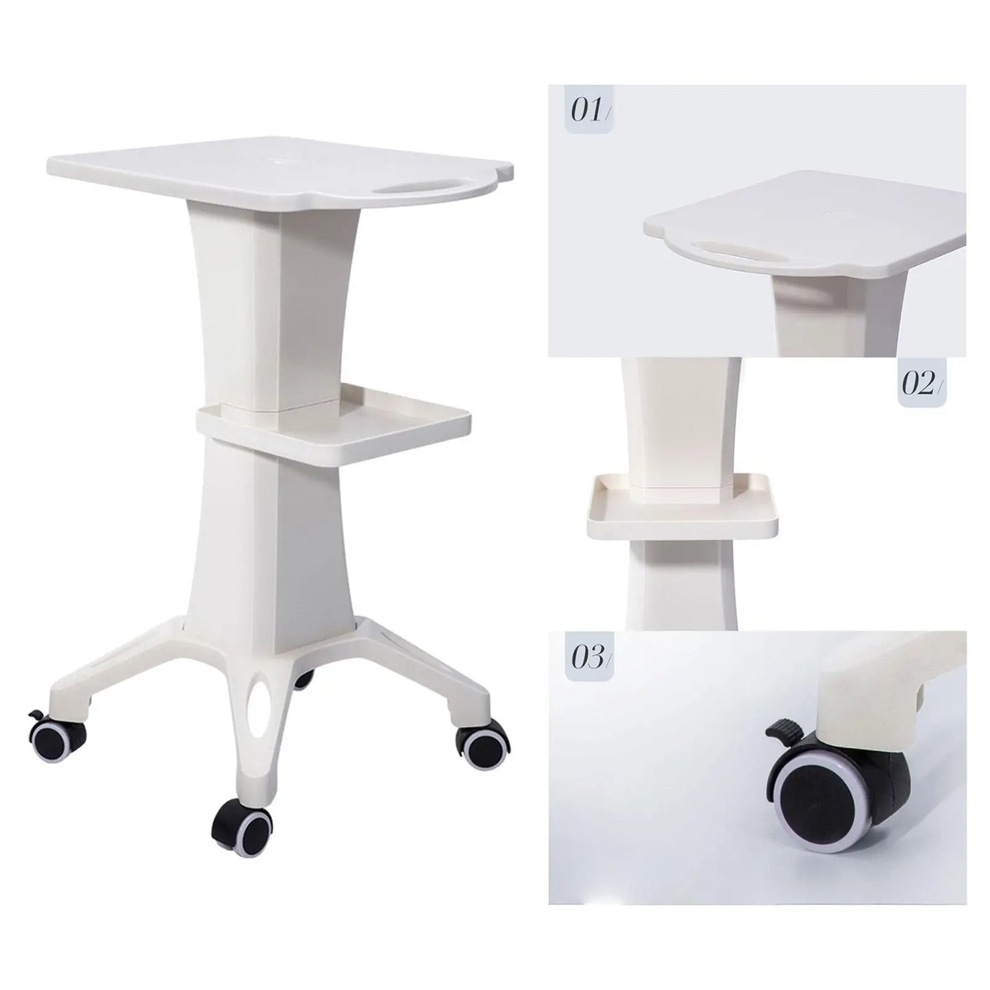 Beauty Salon Trolley Cart Beauty Instrument Storage Tray 2 Tiers SPA Beauty Equipment Maintenance Cart Rack for Barber Shops