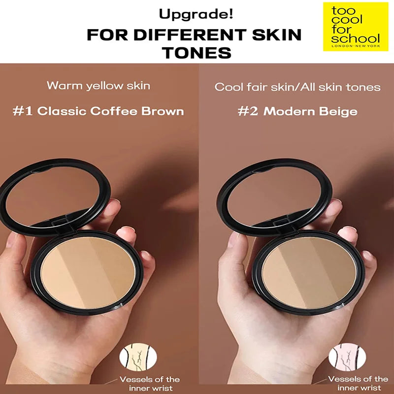 K-Beauty Matte Powder Contour Palette,with Brush, Light, Smooth, Velety Texture ,With mirror, Slimming Facial, Natural Gradation