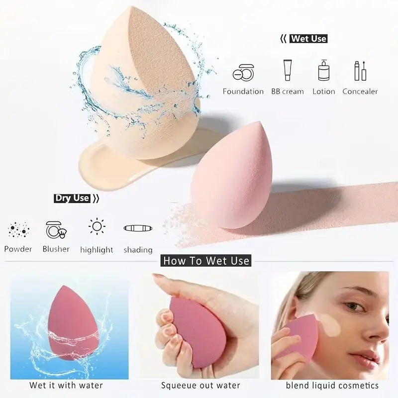 5 Bags of Beauty Eggs Makeup Sponge (Beauty Egg), Foundation Make-Up Mixed Beauty Sponge, Flawless Liquid, Cream and Powder, Mu