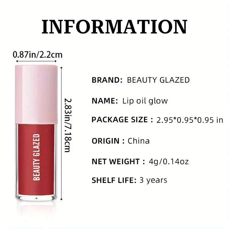BEAUTY GLAZED Black Transparent Lip Gloss,Nourishing, Anti-aging, Brightening Lips, Lip Care Oil 