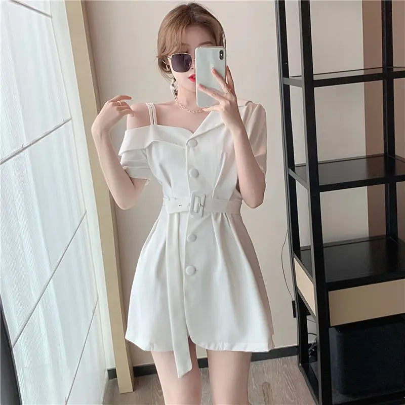 Dresses for Women 2024 Silk Clothes Formal Occasion Blazer Woman Dress Satin Chiffon Mini Short Sensual Sexy One-piece New In X
