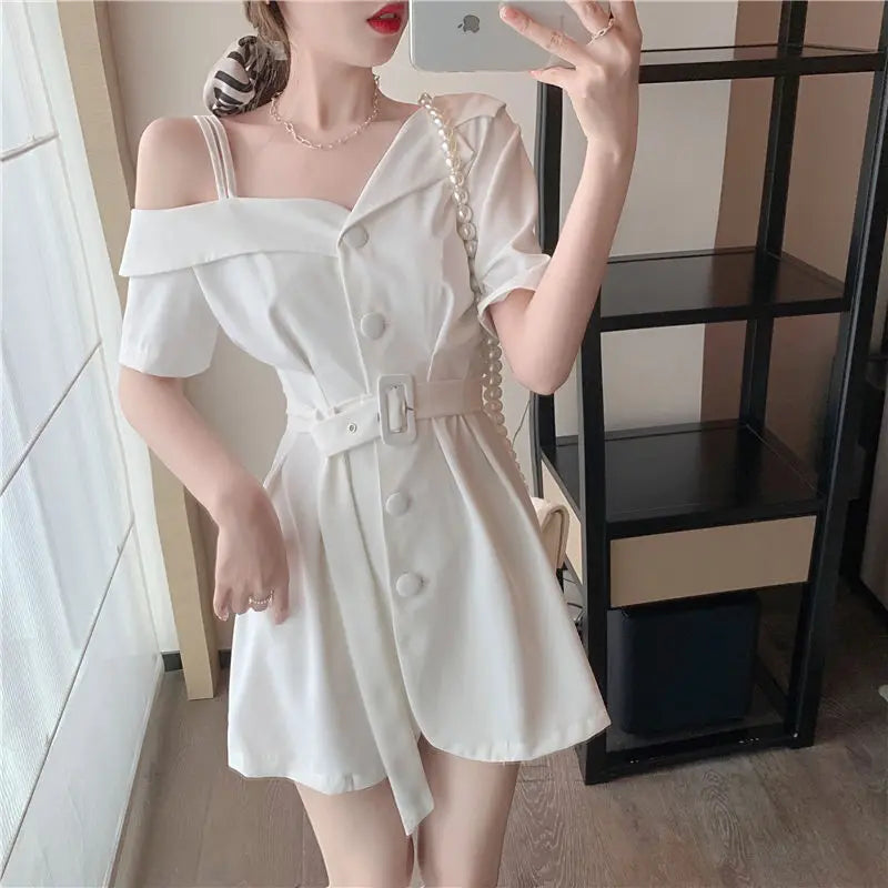 Dresses for Women 2024 Silk Clothes Formal Occasion Blazer Woman Dress Satin Chiffon Mini Short Sensual Sexy One-piece New In X