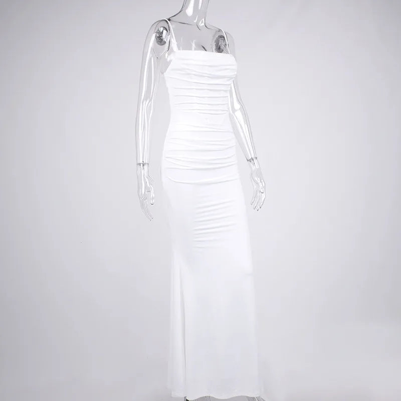 Elegant Dresses for Women Almond Corset Maxi Dress Draped Evening Night Party Dresses Bodycon Sexy Backless Dress with Fishbone