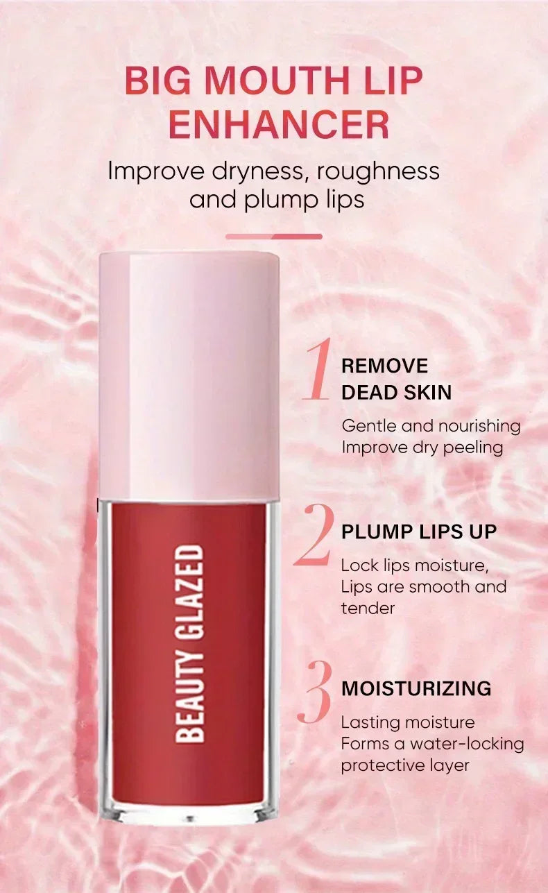 BEAUTY GLAZED Black Transparent Lip Gloss,Nourishing, Anti-aging, Brightening Lips, Lip Care Oil 