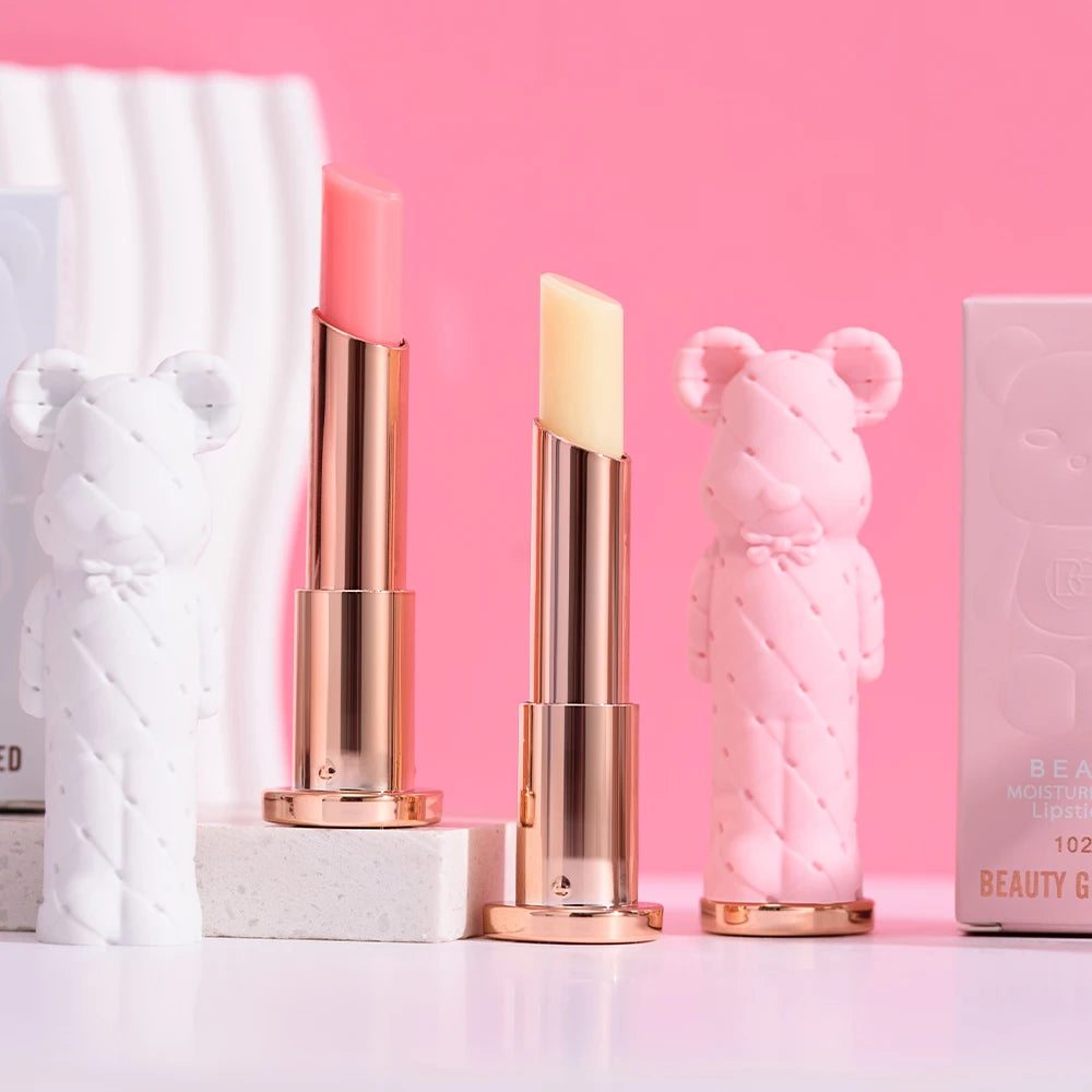 Beauty Glazed Bear Moisturizing Lipstick,Colored Lip Balm,Nourishing Lip stick,Easy To Color,Watery