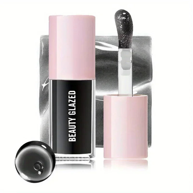 BEAUTY GLAZED Black Transparent Lip Gloss,Nourishing, Anti-aging, Brightening Lips, Lip Care Oil 