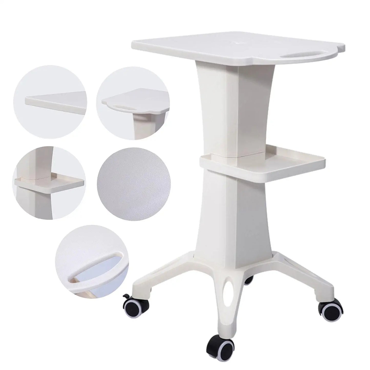 Beauty Salon Trolley Cart Beauty Instrument Storage Tray 2 Tiers SPA Beauty Equipment Maintenance Cart Rack for Barber Shops