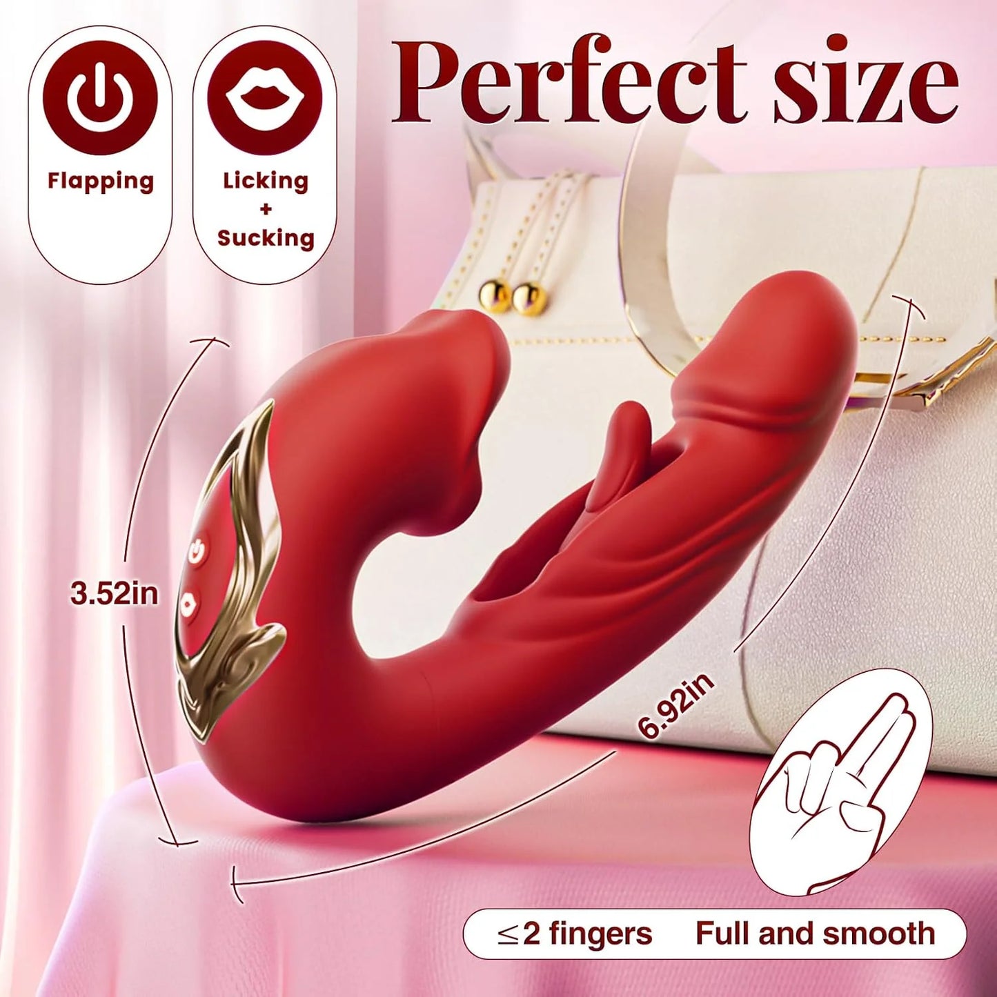 Thrusting Vibrator for Women – 7 Modes Flapping, Licking & Vibration Pleasure Toy