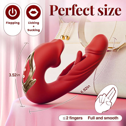 Thrusting Vibrator for Women – 7 Modes Flapping, Licking & Vibration Pleasure Toy