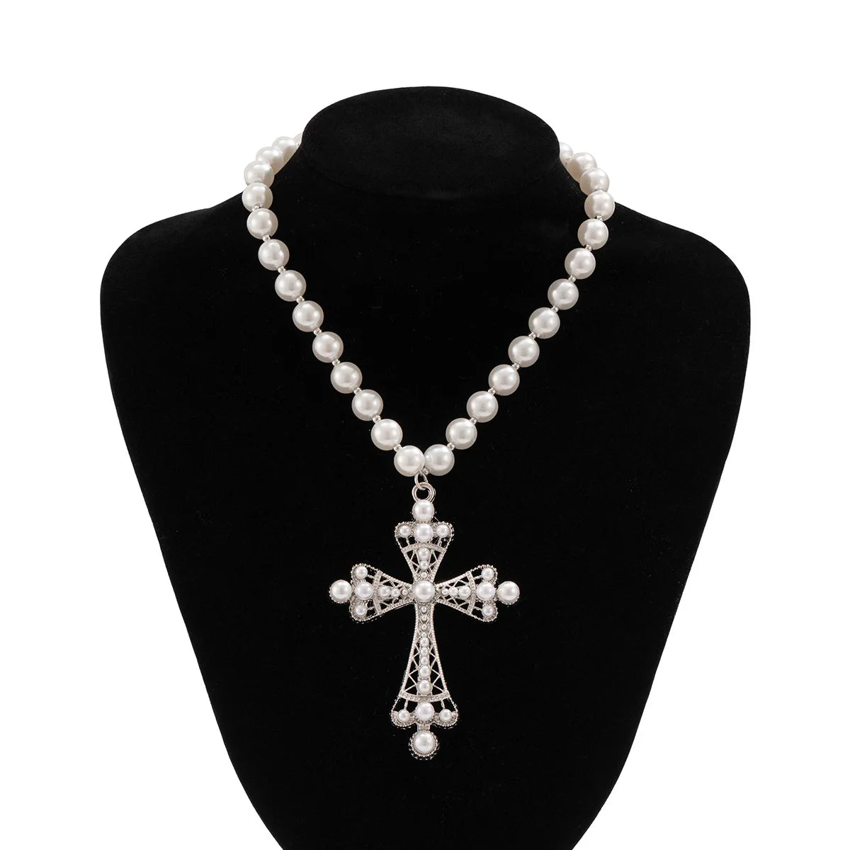 Gothic Style Large Cross Pendant Necklace
