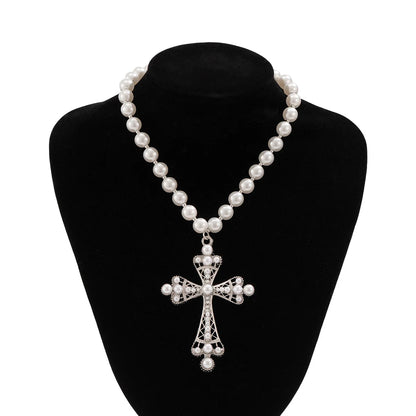 Gothic Style Large Cross Pendant Necklace