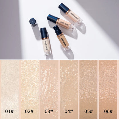 BEAUTY GLAZED 6 Color Liquid Foundation,Full Coverage, Long-Lasting, Waterproof, Natural Effect,Hydrating