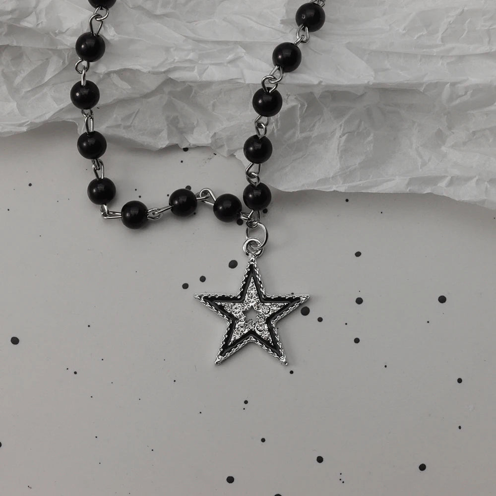Gothic Bat Cross Dark Pendant Necklace