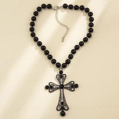 Gothic Style Large Cross Pendant Necklace