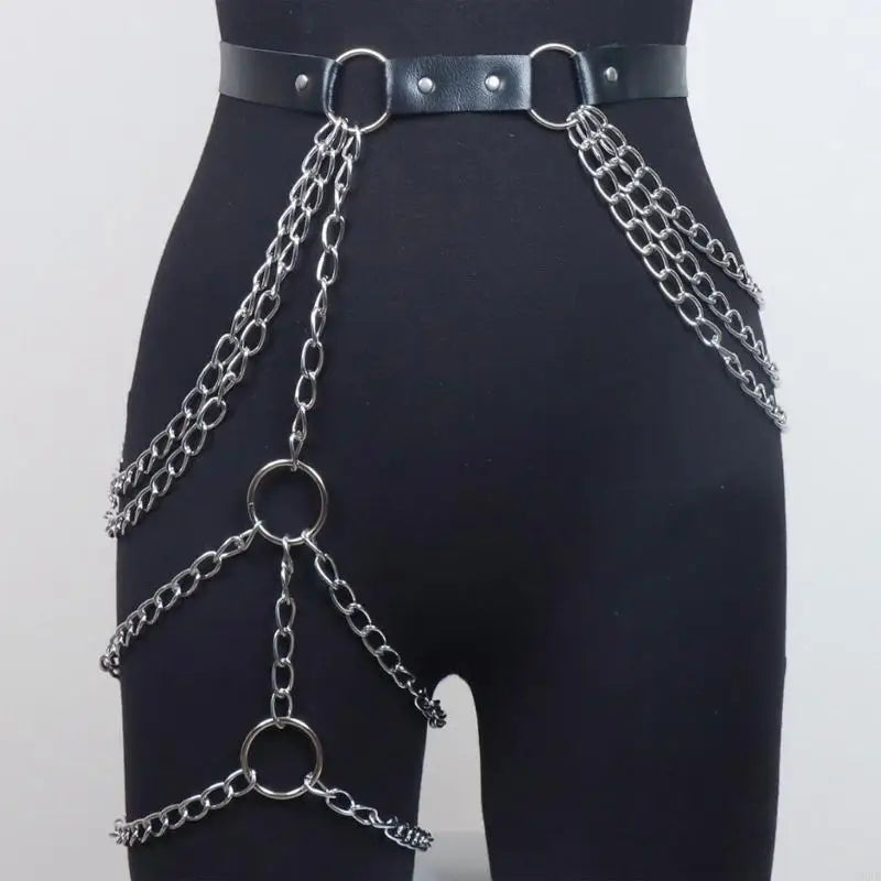 Gothic PU Leather Thigh Chain