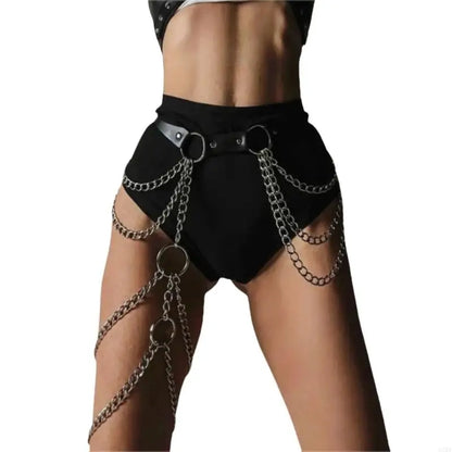Gothic PU Leather Thigh Chain