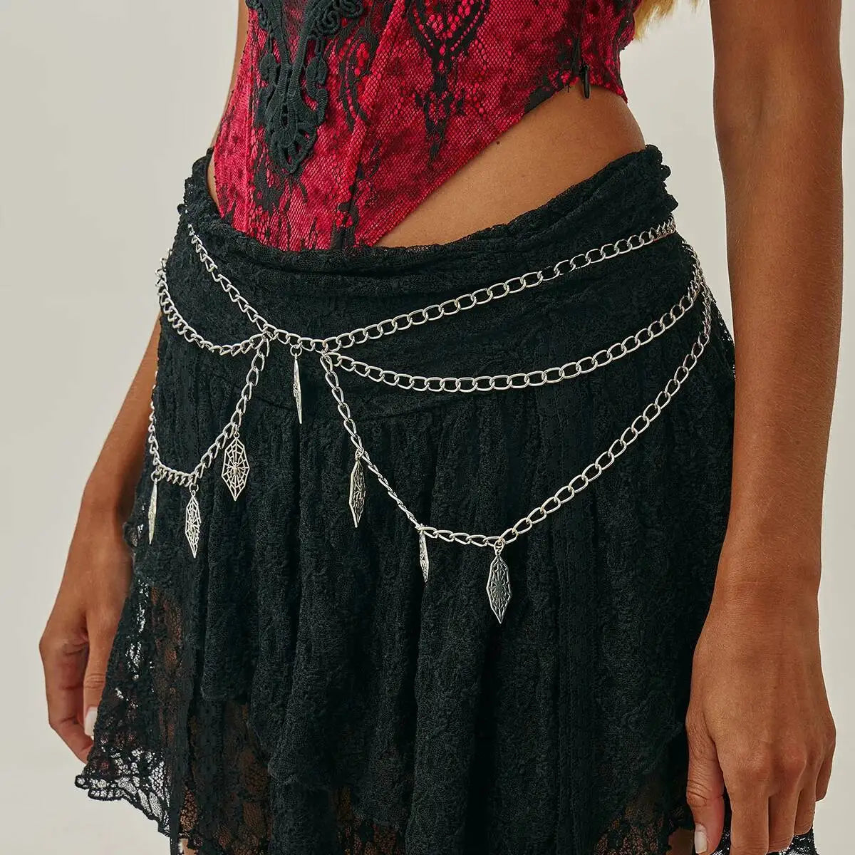 Gothic Multi-Layer Metal Belly Waist Chain