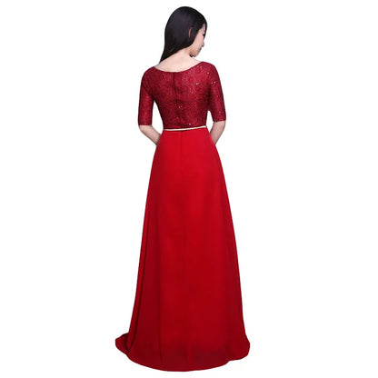 Dongcmy 2025 Fashion Evening Dress Lace Bridal Married Red Long Robe Soiree Formal Vestidos Longo Customized Dresses