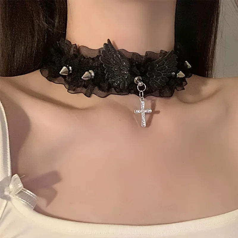 Gothic Punk Adjustable Clavicle Collar Necklace