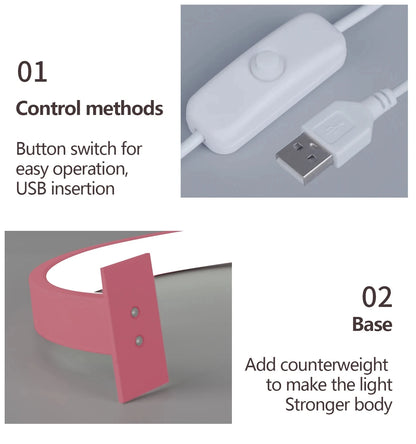 LED Nail Lamp Half Moon Beauty and Brightening Beauty Salon Desktop Lamp Eyelash Beauty Makeup Eye Care Nail Art Special Lights