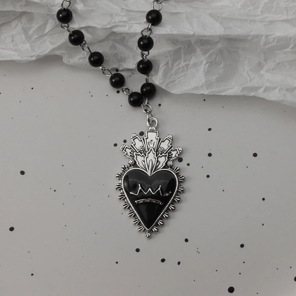 Gothic Bat Cross Dark Pendant Necklace