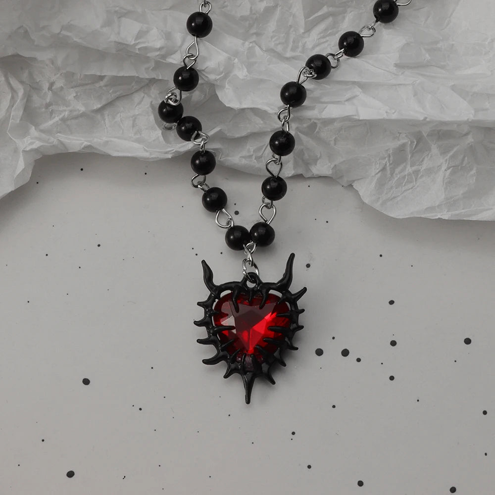 Gothic Bat Cross Dark Pendant Necklace