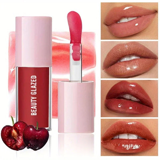 BEAUTY GLAZED Black Transparent Lip Gloss,Nourishing, Anti-aging, Brightening Lips, Lip Care Oil 