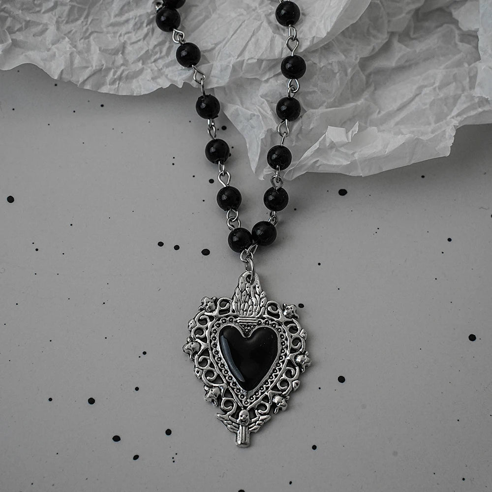 Gothic Bat Cross Dark Pendant Necklace
