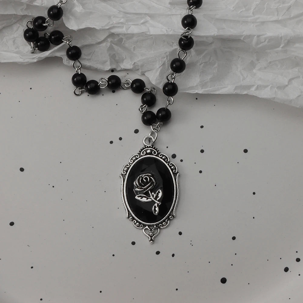 Gothic Bat Cross Dark Pendant Necklace