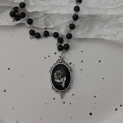 Gothic Bat Cross Dark Pendant Necklace