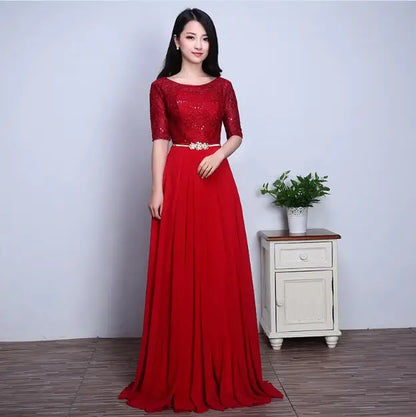 Dongcmy 2025 Fashion Evening Dress Lace Bridal Married Red Long Robe Soiree Formal Vestidos Longo Customized Dresses