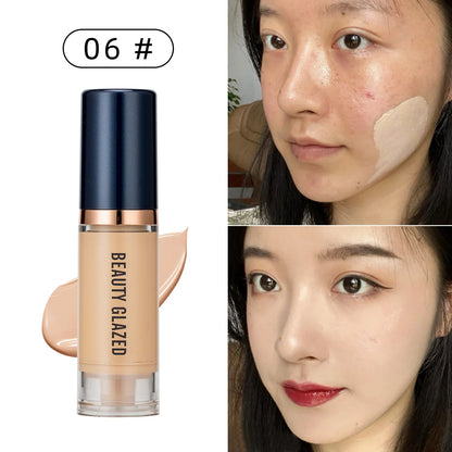 BEAUTY GLAZED 6 Color Liquid Foundation,Full Coverage, Long-Lasting, Waterproof, Natural Effect,Hydrating