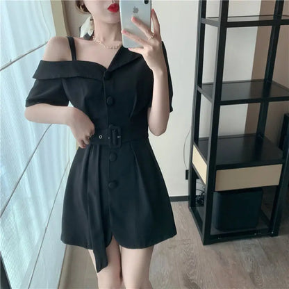 Dresses for Women 2024 Silk Clothes Formal Occasion Blazer Woman Dress Satin Chiffon Mini Short Sensual Sexy One-piece New In X
